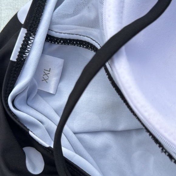 Retro Polka Dot Tankini Top in Black and White - Picture 6 of 6